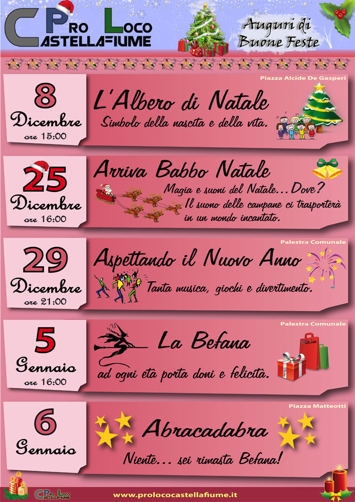 Calendario Eventi Natale 2013 - Pro Loco Castellafiume