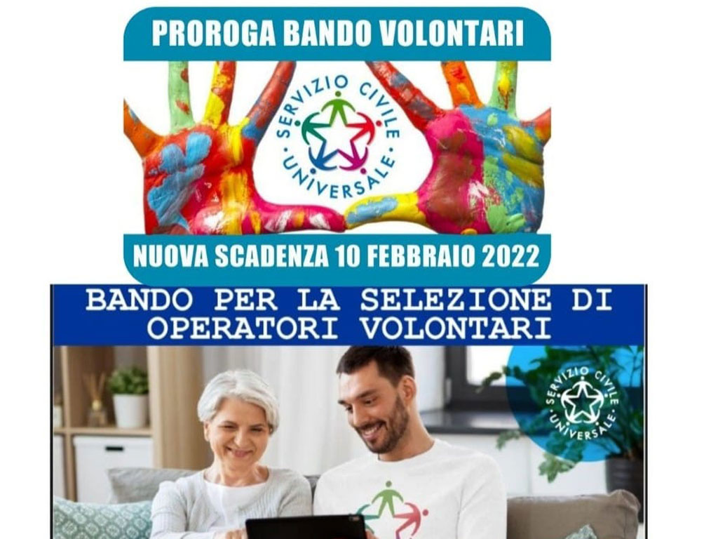 PROROGATO BANDO SERVIZIO CIVILE