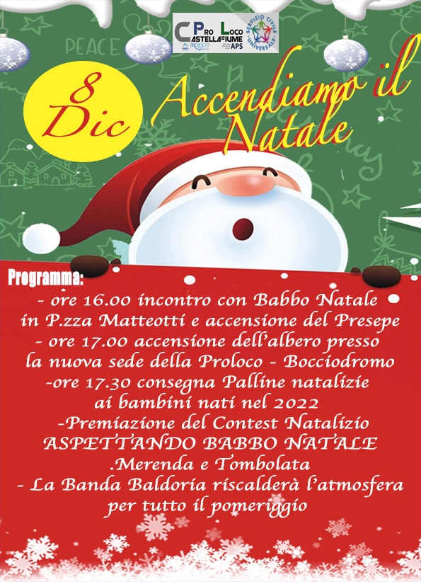 Ci prepariamo ad accendere il Natale - gioved 8 dicembre 2022