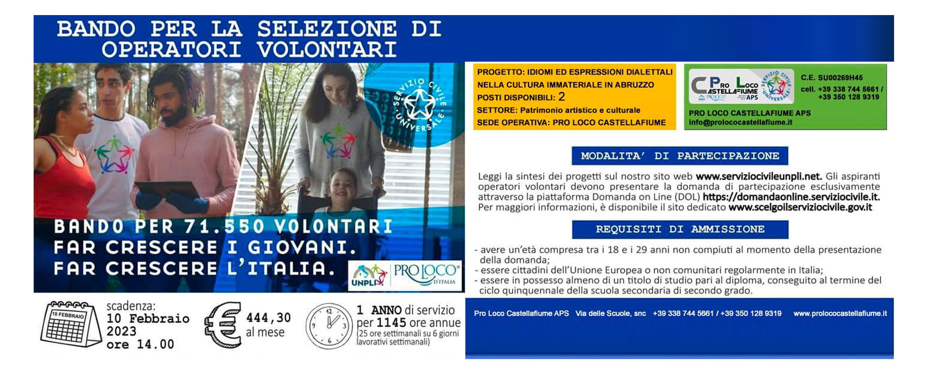 Bando Servizio Civile universale