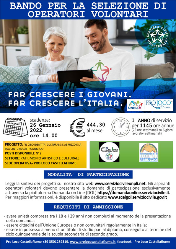 Bando Servizio civile universale 2022