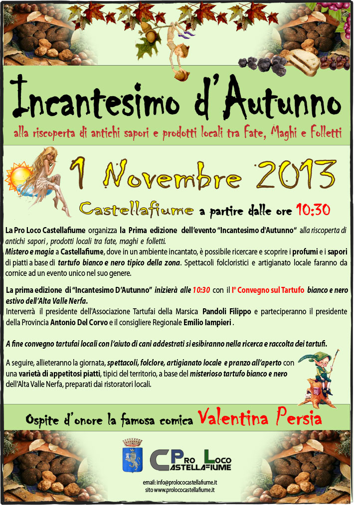 Programma prima edizione Intantesimo d?autunno 2013 Castrellafiume