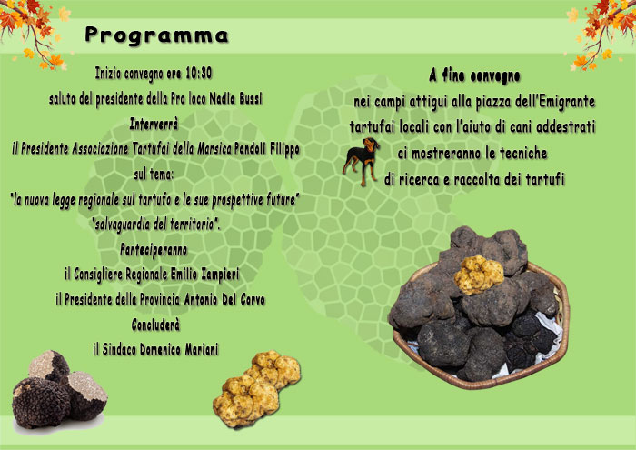 Pieghevole I Convegno sul tartufo - pagina interna