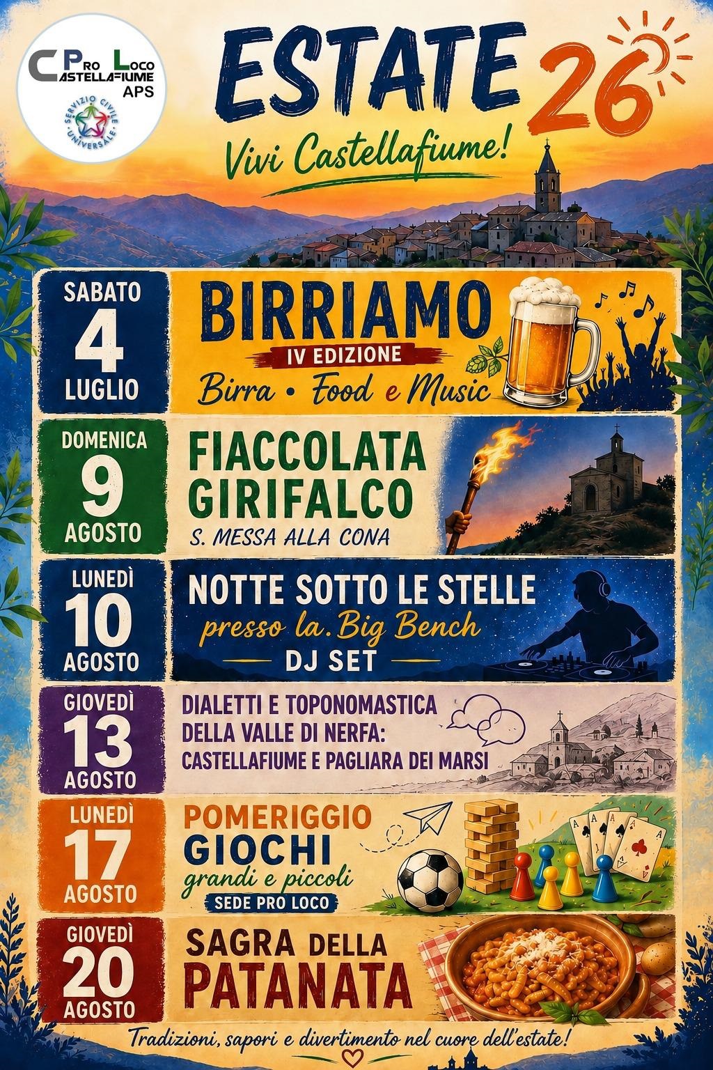 Eventi 2026 - Pro Loco Castellafiume APS