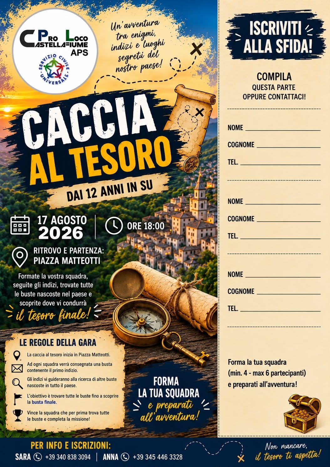 Caccia al Tesoro - 17 agosto 2026 ore 18:00